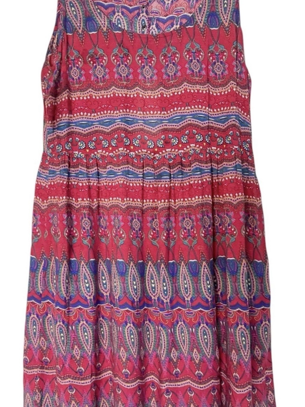 Summer Sleeveless Knee-Length Dress Lightweight Bohemian Style Juniors Sz M